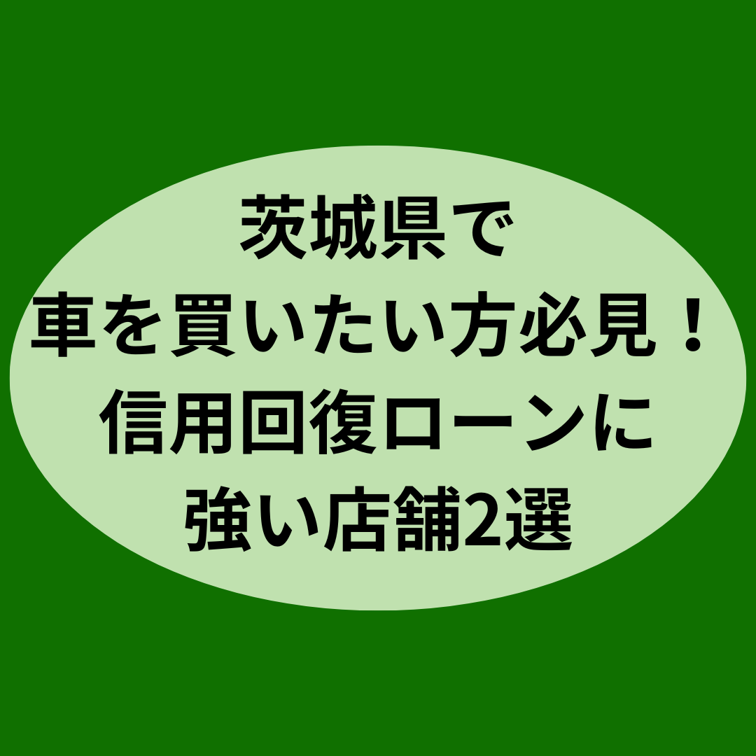 茨城県で車を買いたい方必見！信用回復ローンに強い店舗2選
